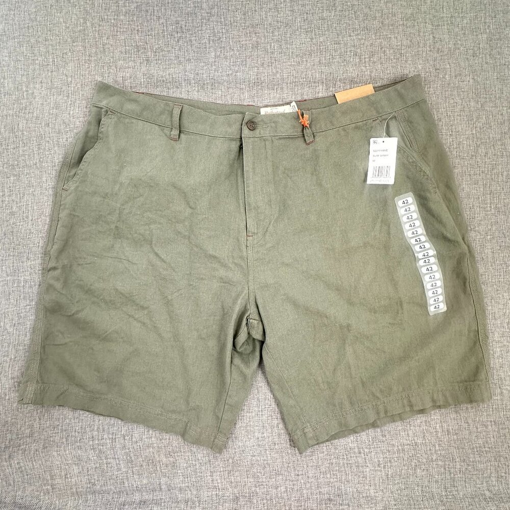 NEW! Weatherproof Vintage Mens Shorts 42 Linen & Viscose‎ Green MSRP: $60